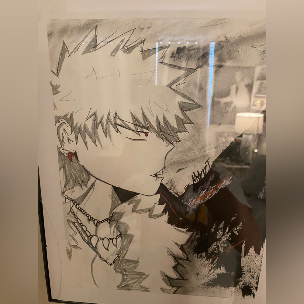 9x12" paper dragon king bakugo drawing hand made Drawing